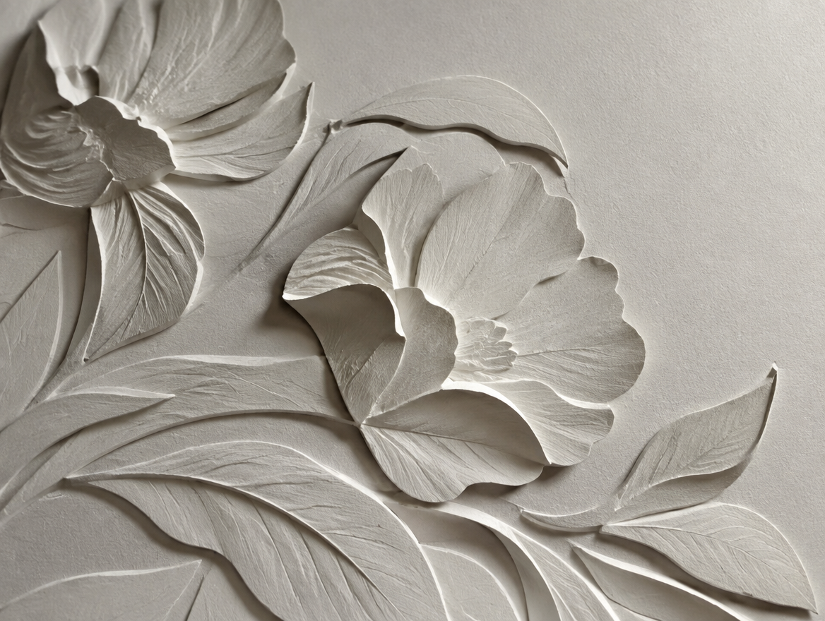 Modern raised relief on premium cotton stock