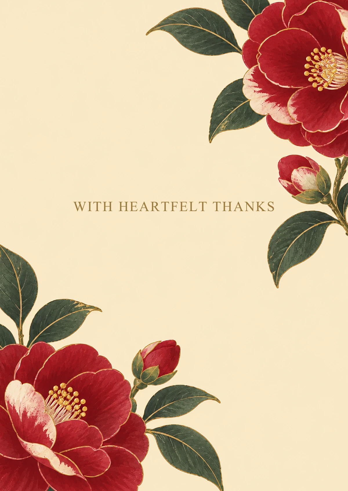Camellia Thanks floral card