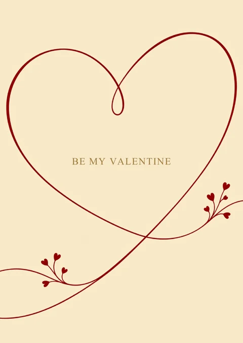 A Heart in One Line — BE MY VALENTINE