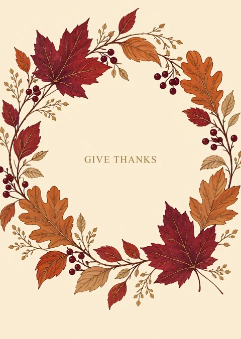 Autumn Leaf Wreath — GIVE THANKS